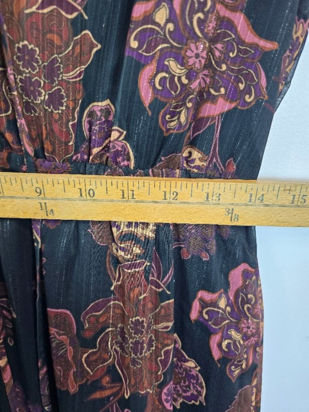 Boho Floral Ruffle Midi Dress M - Picture 11 of 16